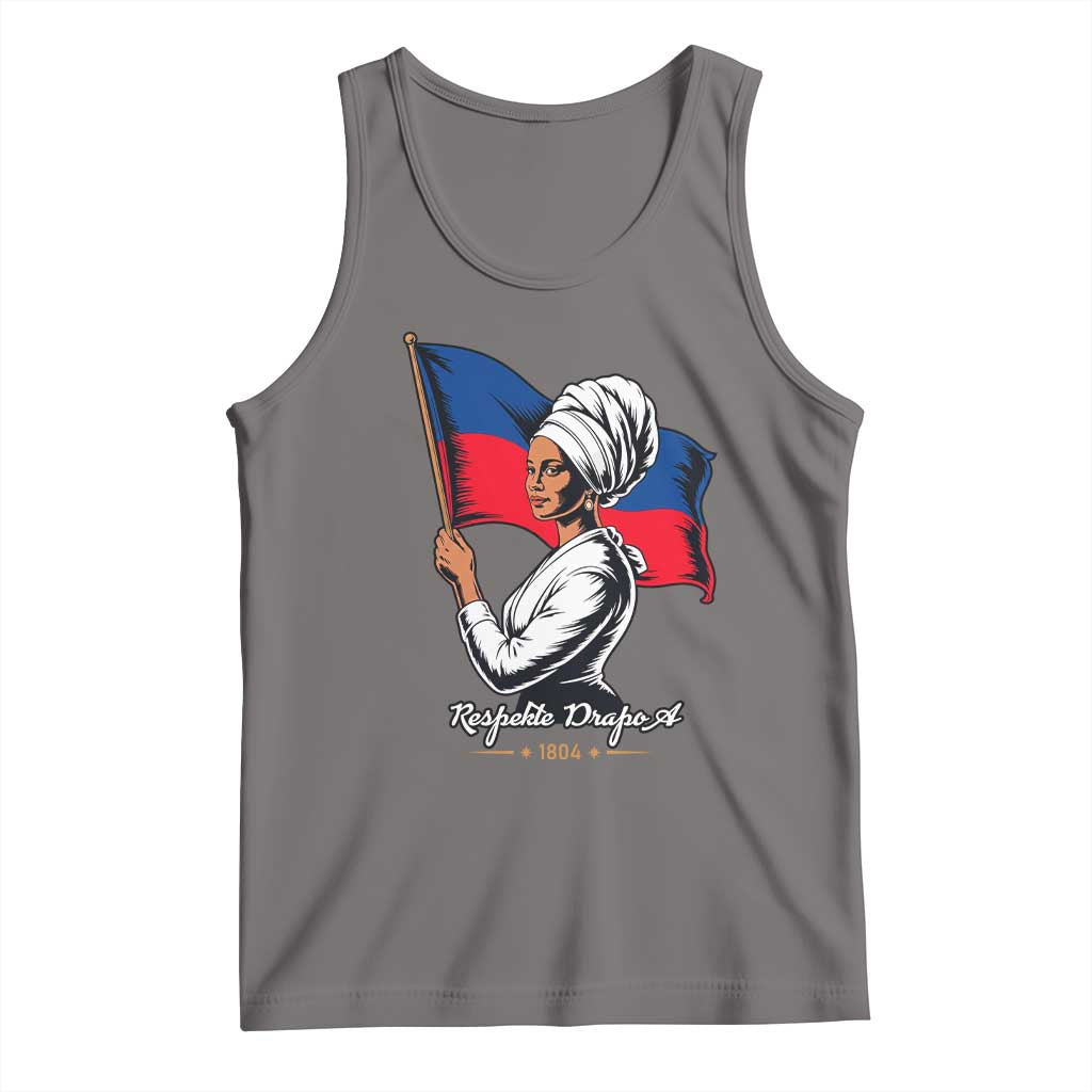 Respekte Drapo A 1804 Haitian Independence Day Tank Top Proud Haitian Woman Flag Heritage
