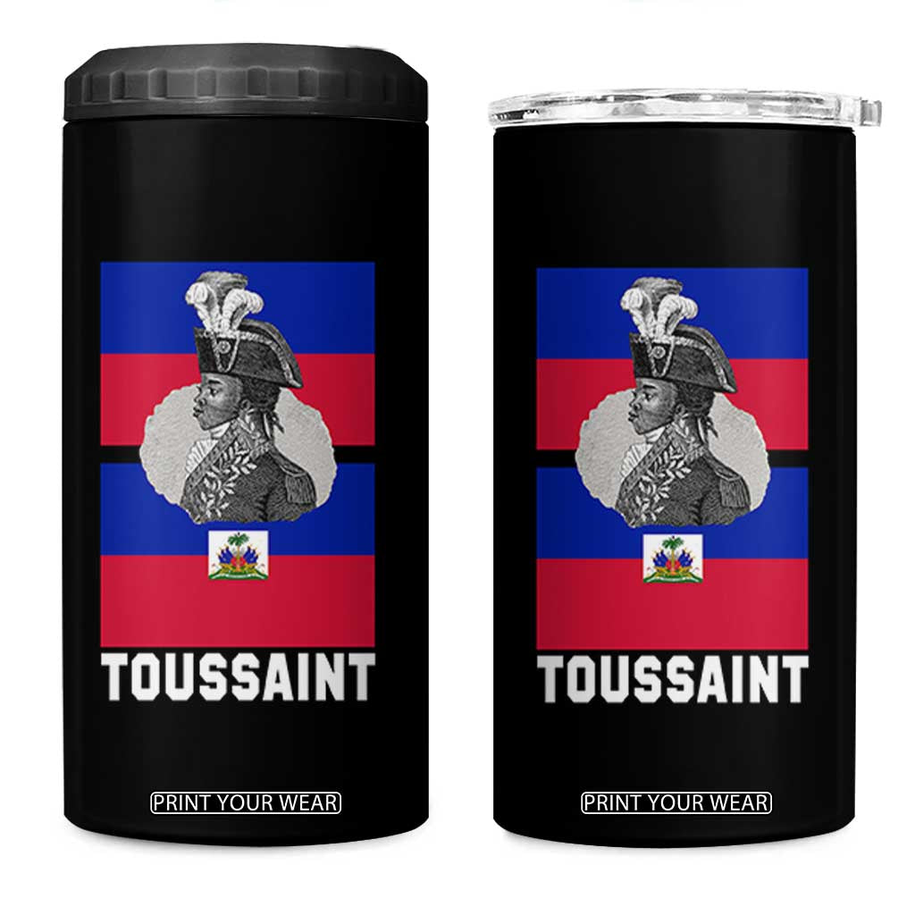 Toussaint Louverture Haitian Revolution Leader 4 in 1 Can Cooler Tumbler Vintage General Portrait Haiti Freedom History