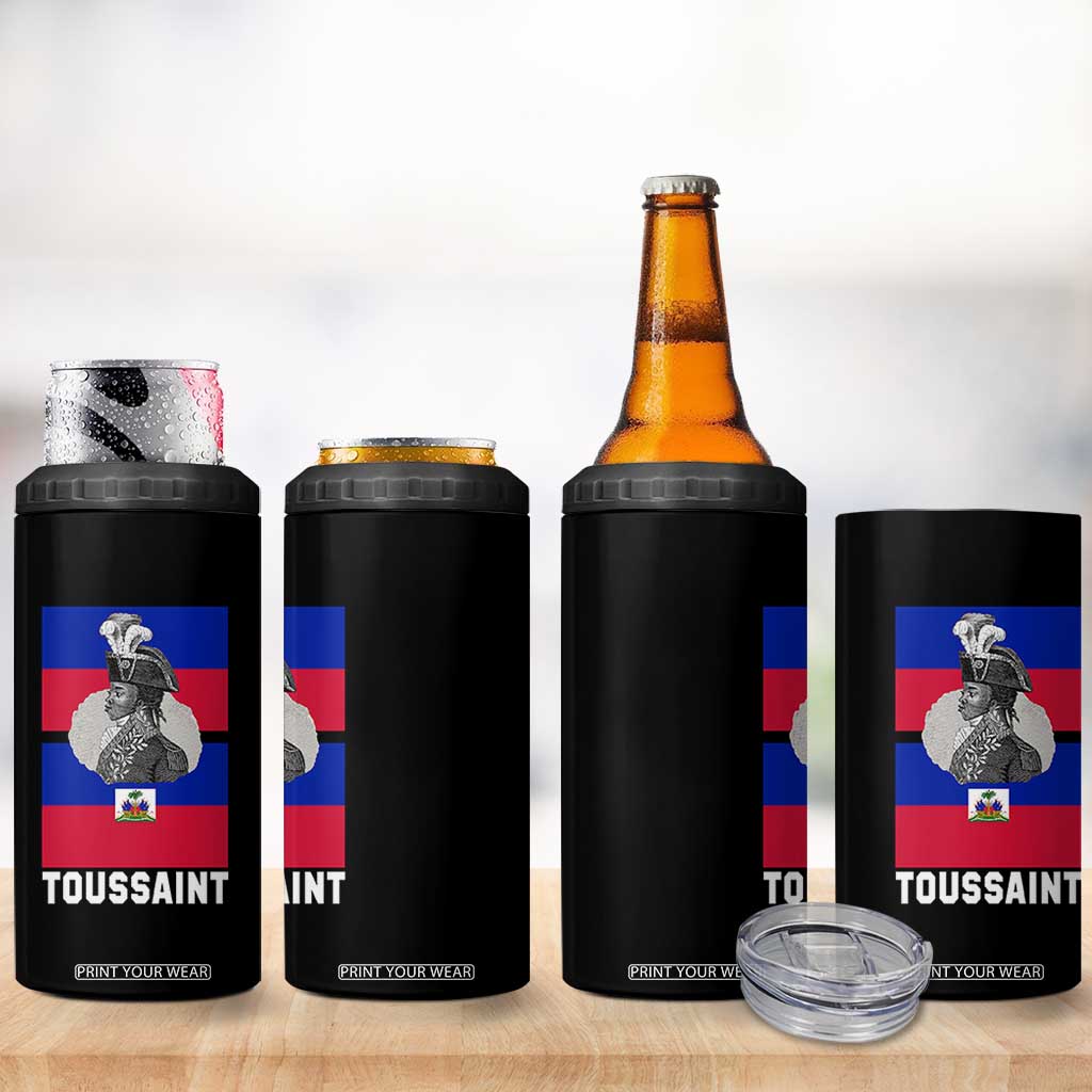 Toussaint Louverture Haitian Revolution Leader 4 in 1 Can Cooler Tumbler Vintage General Portrait Haiti Freedom History