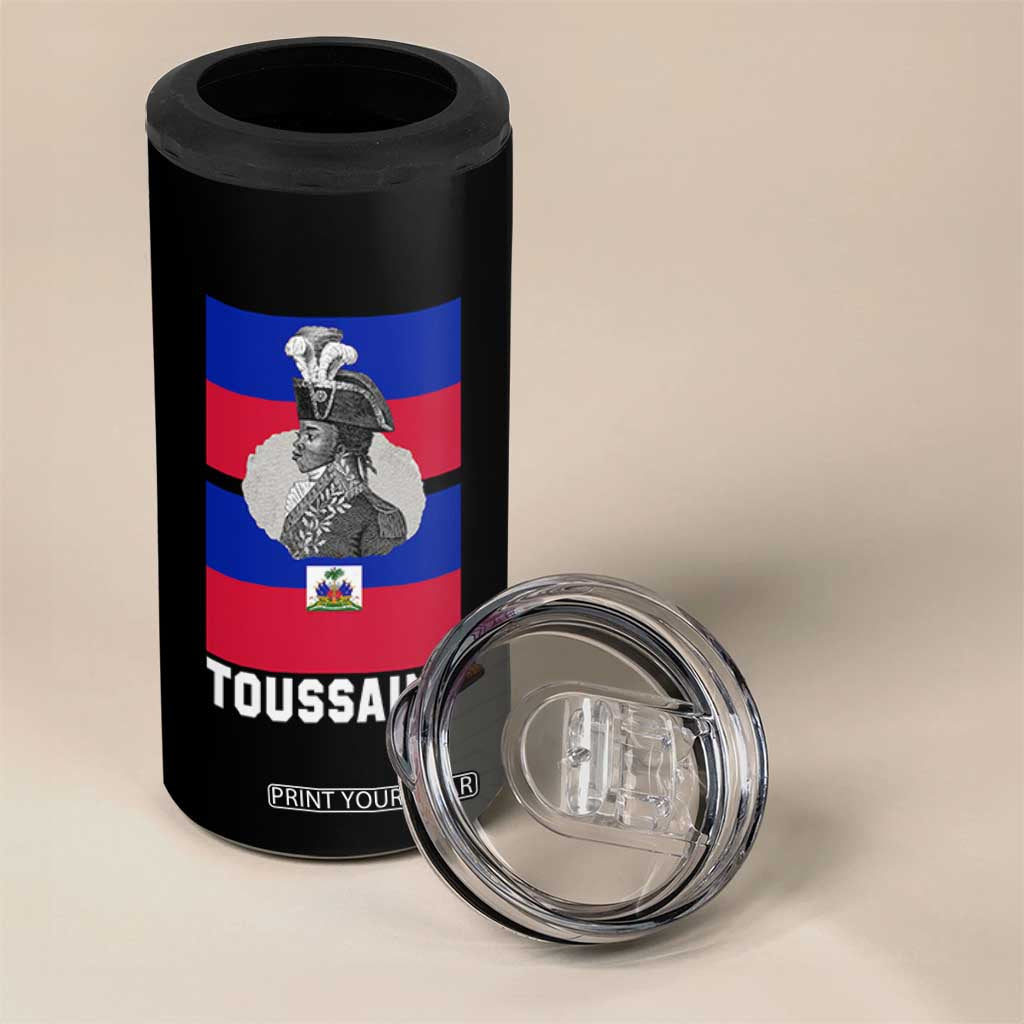 Toussaint Louverture Haitian Revolution Leader 4 in 1 Can Cooler Tumbler Vintage General Portrait Haiti Freedom History