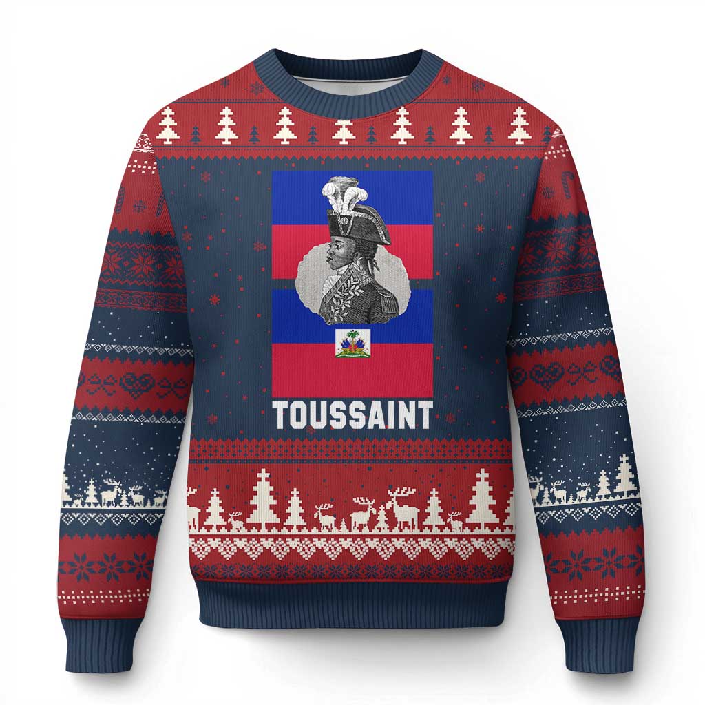 Toussaint Louverture Haitian Revolution Leader Ugly Christmas Sweater Vintage General Portrait Haiti Freedom History