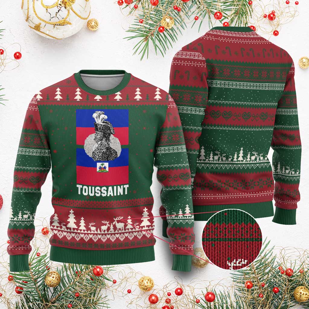 Toussaint Louverture Haitian Revolution Leader Ugly Christmas Sweater Vintage General Portrait Haiti Freedom History