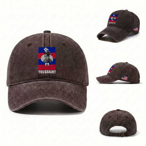 Toussaint Louverture Haitian Revolution Leader Washed Cotton Baseball Cap Vintage General Portrait Haiti Freedom History