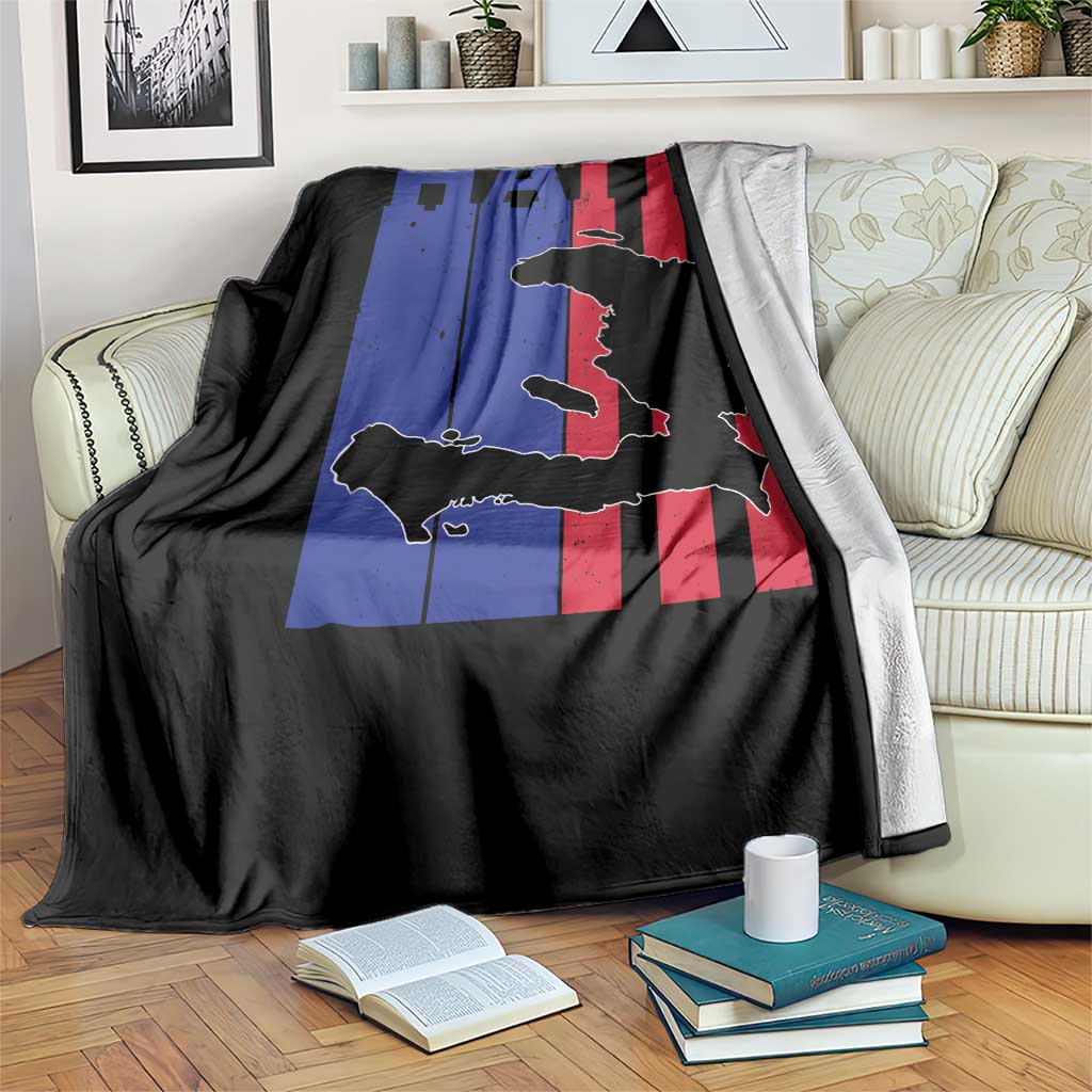 Vintage Retro Map of Haiti Throw Blanket Haitian Heritage Pride Travel Souvenir TS02 Print Your Wear