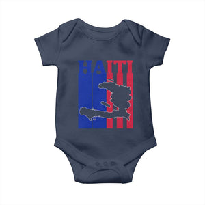 Vintage Retro Map of Haiti Baby Onesie Haitian Heritage Pride Travel Souvenir TS02 Navy Print Your Wear