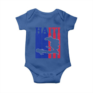 Vintage Retro Map of Haiti Baby Onesie Haitian Heritage Pride Travel Souvenir TS02 Royal Blue Print Your Wear