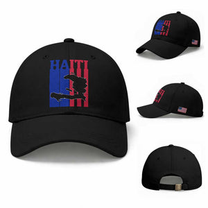 Vintage Retro Map of Haiti Baseball Cap Haitian Heritage Pride Travel Souvenir TS02 Baseball Cap Universal Fit Black Print Your Wear