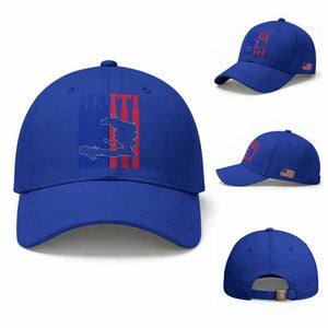 Vintage Retro Map of Haiti Baseball Cap Haitian Heritage Pride Travel Souvenir TS02 Baseball Cap Universal Fit Royal Blue Print Your Wear