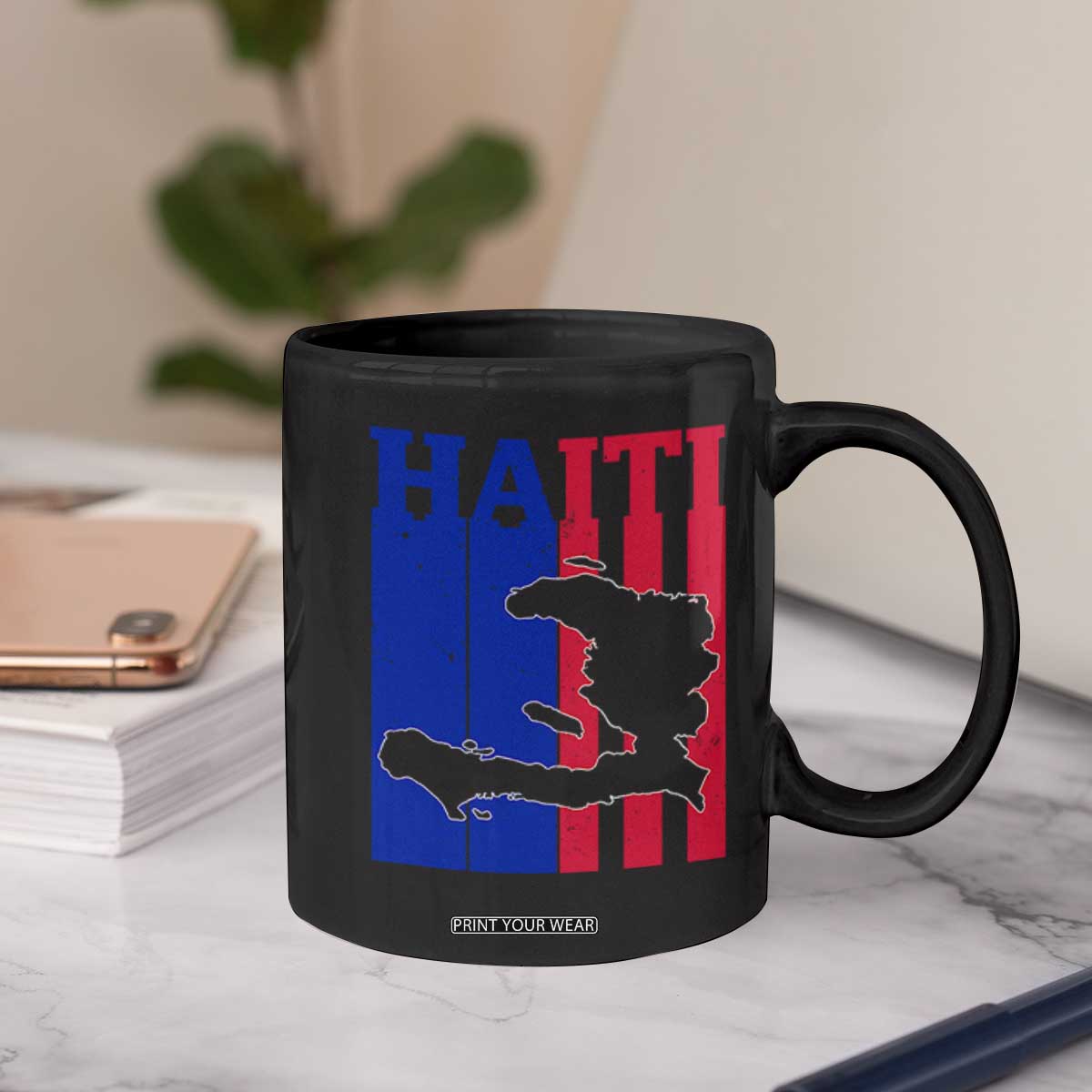 Vintage Retro Map of Haiti Coffee Mug Haitian Heritage Pride Travel Souvenir TS02 Print Your Wear
