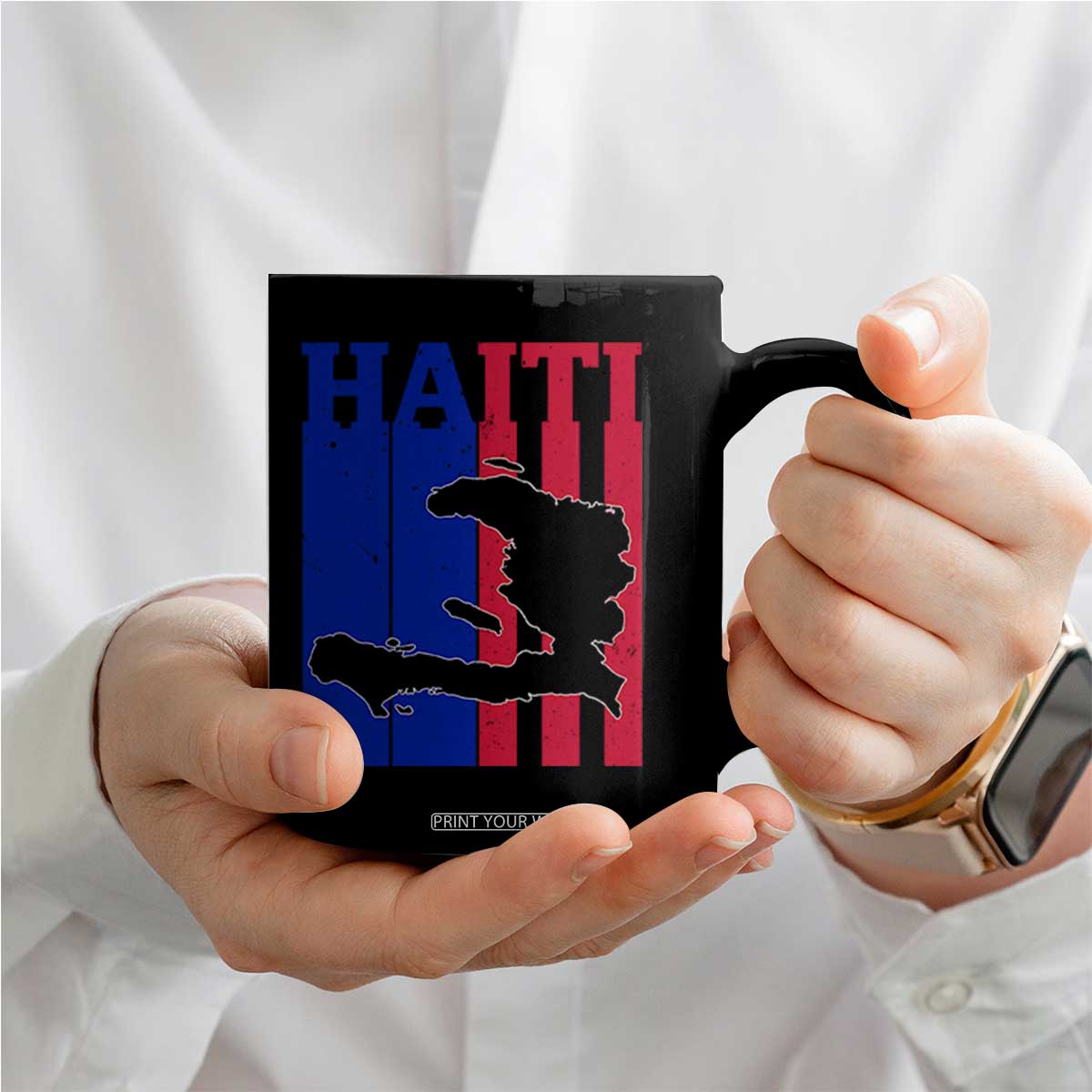 Vintage Retro Map of Haiti Coffee Mug Haitian Heritage Pride Travel Souvenir TS02 Print Your Wear