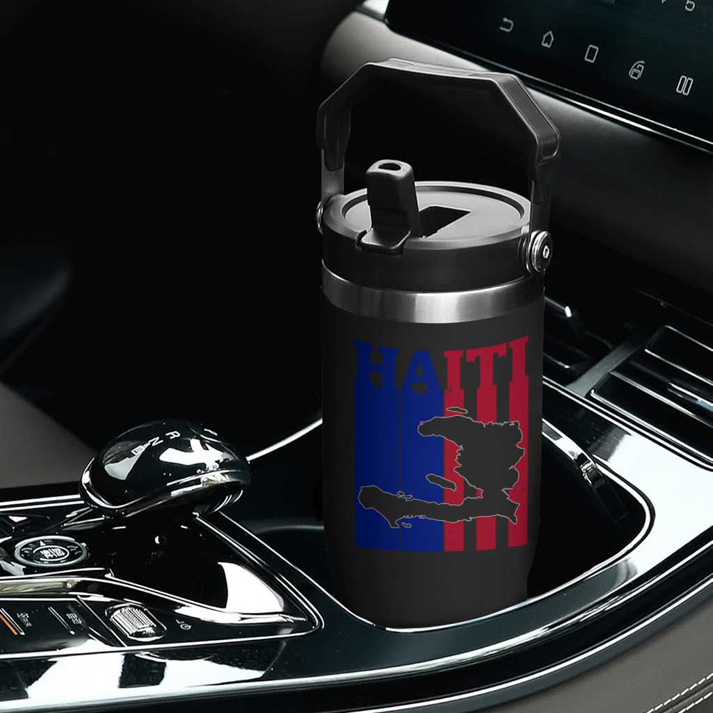 Vintage Retro Map of Haiti Flip Straw Tumbler Haitian Heritage Pride Travel Souvenir TS02 Print Your Wear
