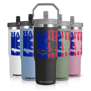 Vintage Retro Map of Haiti Flip Straw Tumbler Haitian Heritage Pride Travel Souvenir TS02 Print Your Wear