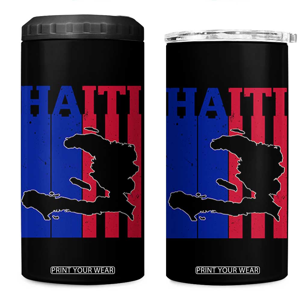 Vintage Retro Map of Haiti 4 in 1 Can Cooler Tumbler Haitian Heritage Pride Travel Souvenir TS02 One Size: 16 oz Black Print Your Wear
