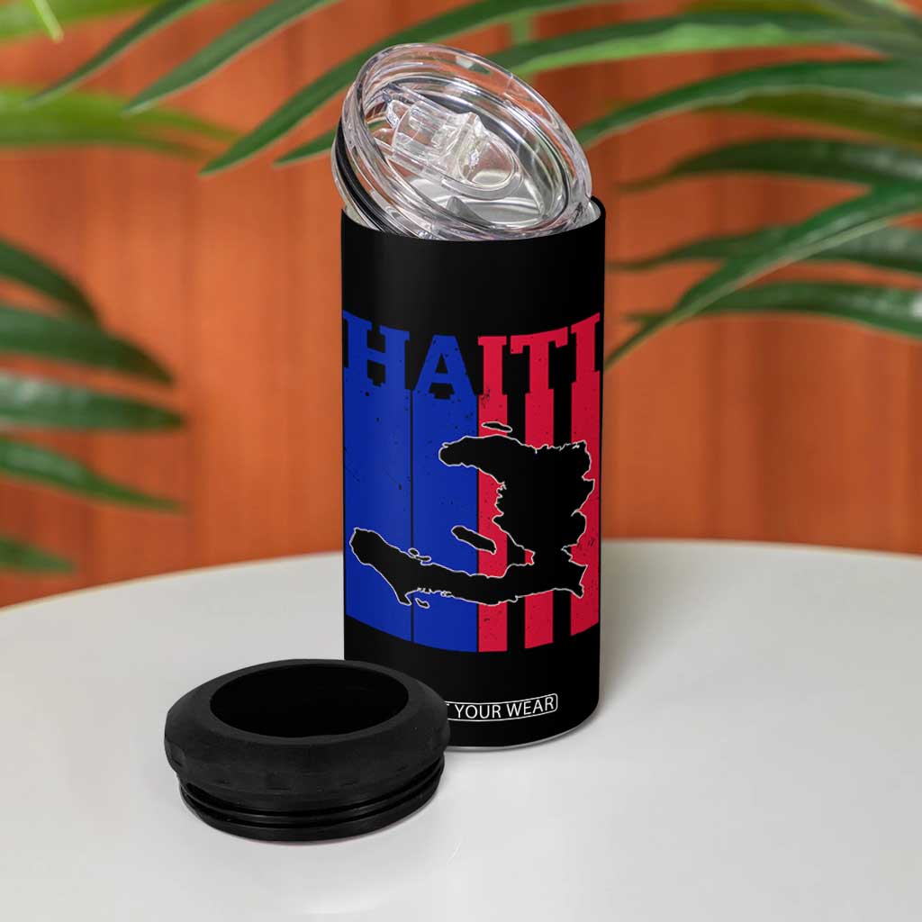 Vintage Retro Map of Haiti 4 in 1 Can Cooler Tumbler Haitian Heritage Pride Travel Souvenir TS02 Print Your Wear