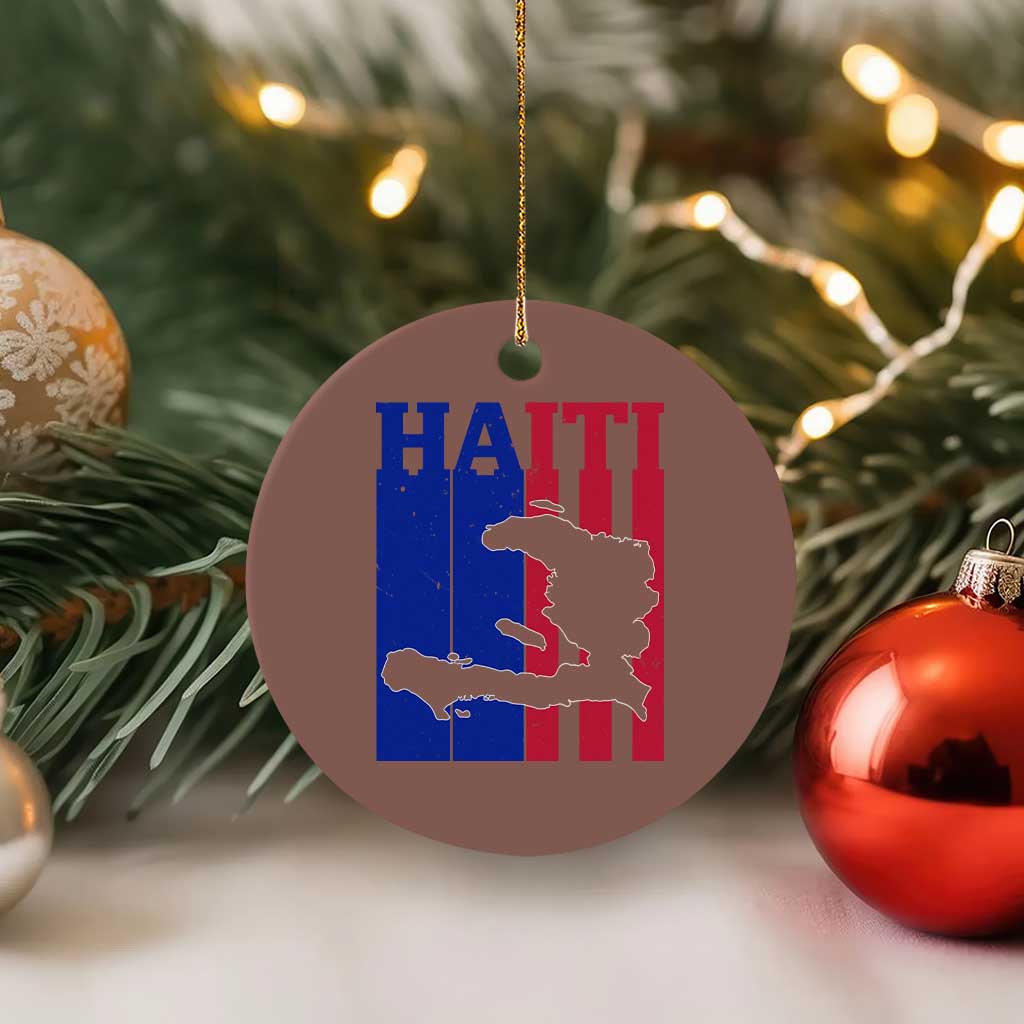 Vintage Retro Map of Haiti Ceramic Ornament Haitian Heritage Pride Travel Souvenir TS02 1pc Mocha Print Your Wear
