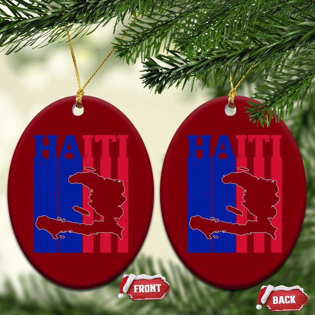 Vintage Retro Map of Haiti Ceramic Ornament Haitian Heritage Pride Travel Souvenir TS02 Print Your Wear