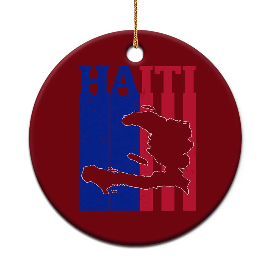 Vintage Retro Map of Haiti Ceramic Ornament Haitian Heritage Pride Travel Souvenir TS02 1pc Red Print Your Wear