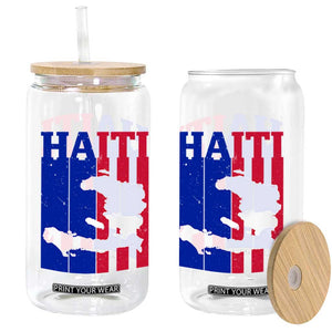 Vintage Retro Map of Haiti Glass Can Haitian Heritage Pride Travel Souvenir TS02 Print Your Wear