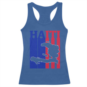 Vintage Retro Map of Haiti Racerback Tank Top Haitian Heritage Pride Travel Souvenir TS02 Royal Blue Print Your Wear