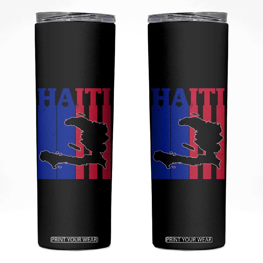 Vintage Retro Map of Haiti Skinny Tumbler Haitian Heritage Pride Travel Souvenir TS02 Black Print Your Wear