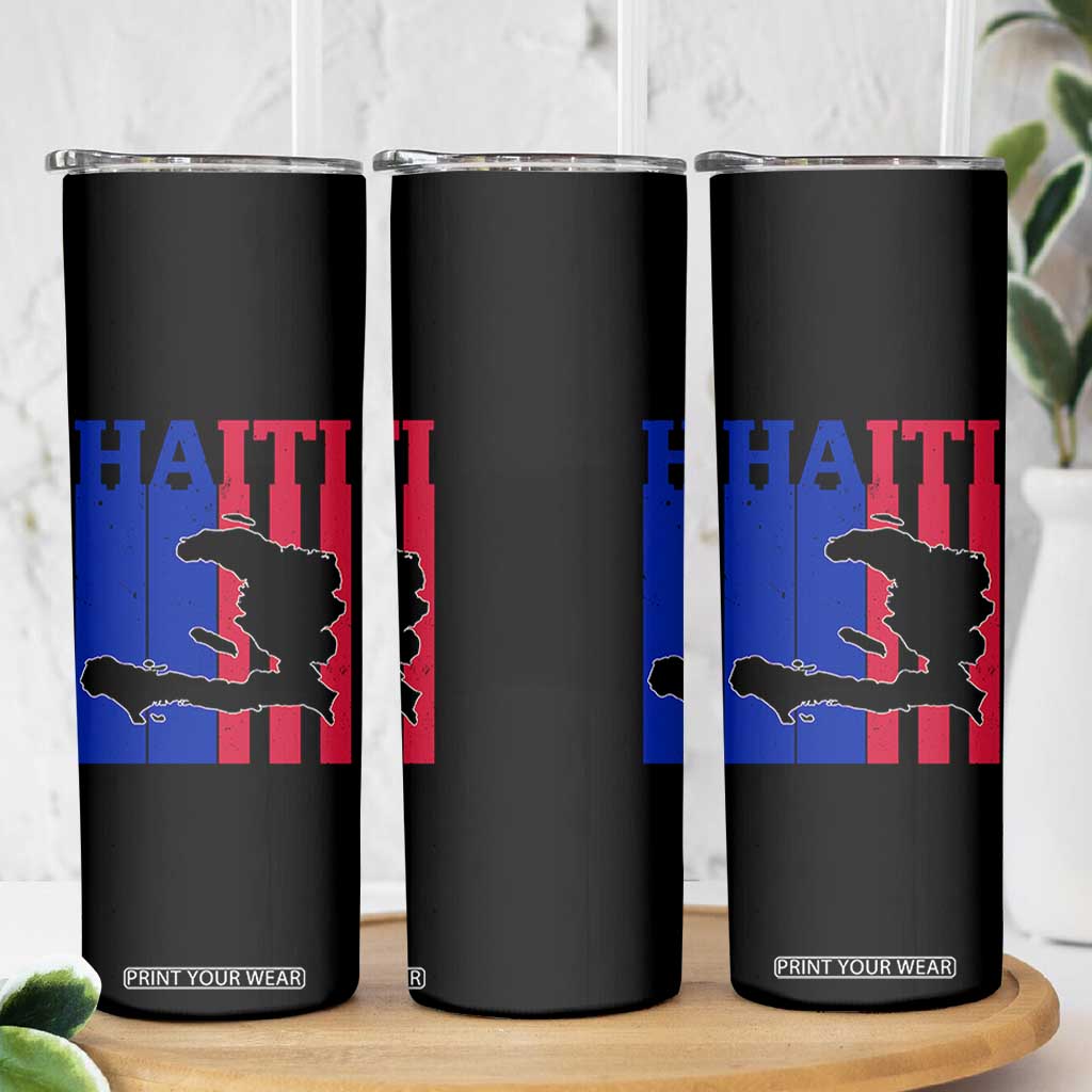 Vintage Retro Map of Haiti Skinny Tumbler Haitian Heritage Pride Travel Souvenir TS02 Print Your Wear