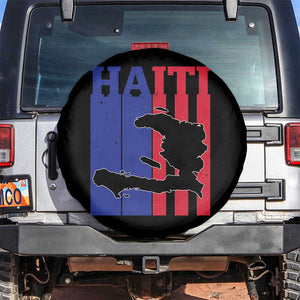 Vintage Retro Map of Haiti Spare Tire Cover Haitian Heritage Pride Travel Souvenir TS02 No hole Black Print Your Wear