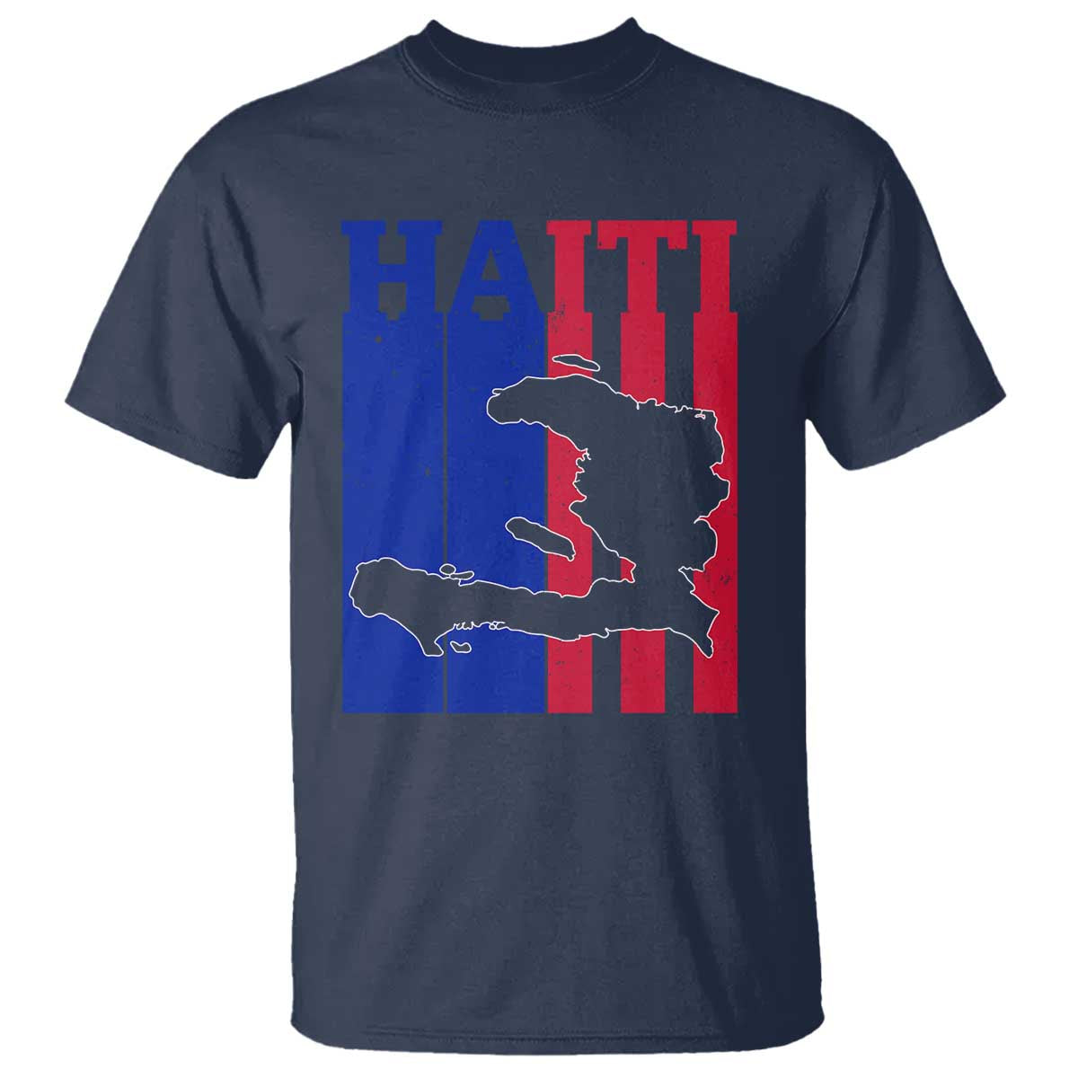 Vintage Retro Map of Haiti T Shirt Haitian Heritage Pride Travel Souvenir TS02 Navy Print Your Wear