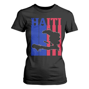 Vintage Retro Map of Haiti T Shirt For Women Haitian Heritage Pride Travel Souvenir TS02 Black Print Your Wear