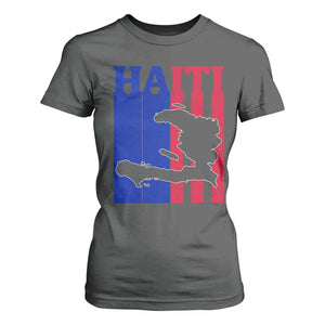 Vintage Retro Map of Haiti T Shirt For Women Haitian Heritage Pride Travel Souvenir TS02 Dark Heather Print Your Wear