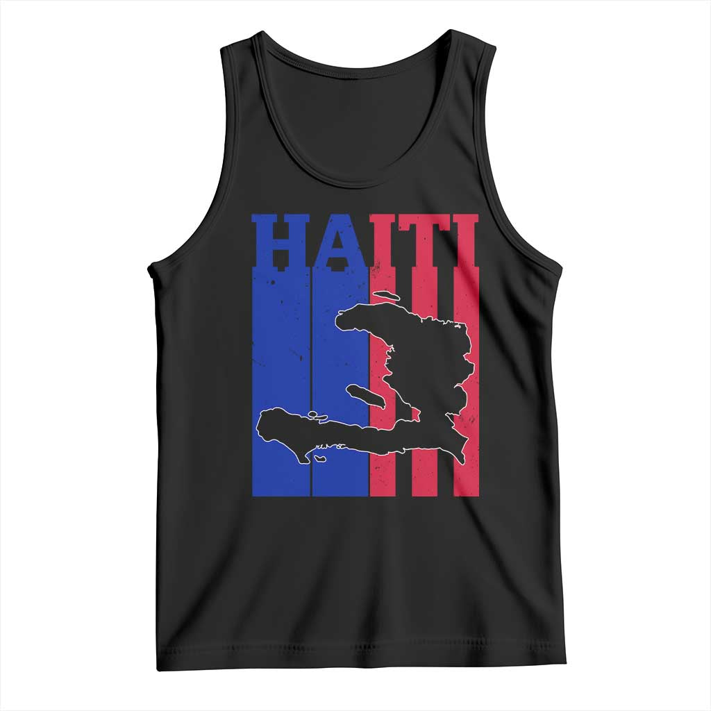 Vintage Retro Map of Haiti Tank Top Haitian Heritage Pride Travel Souvenir TS02 Black Print Your Wear