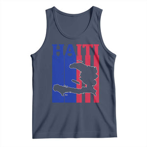 Vintage Retro Map of Haiti Tank Top Haitian Heritage Pride Travel Souvenir TS02 Navy Print Your Wear