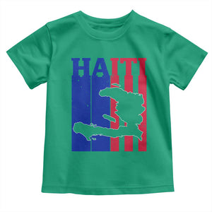 Vintage Retro Map of Haiti Toddler T Shirt Haitian Heritage Pride Travel Souvenir TS02 Irish Green Print Your Wear