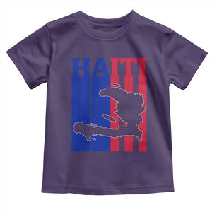 Vintage Retro Map of Haiti Toddler T Shirt Haitian Heritage Pride Travel Souvenir TS02 Purple Print Your Wear