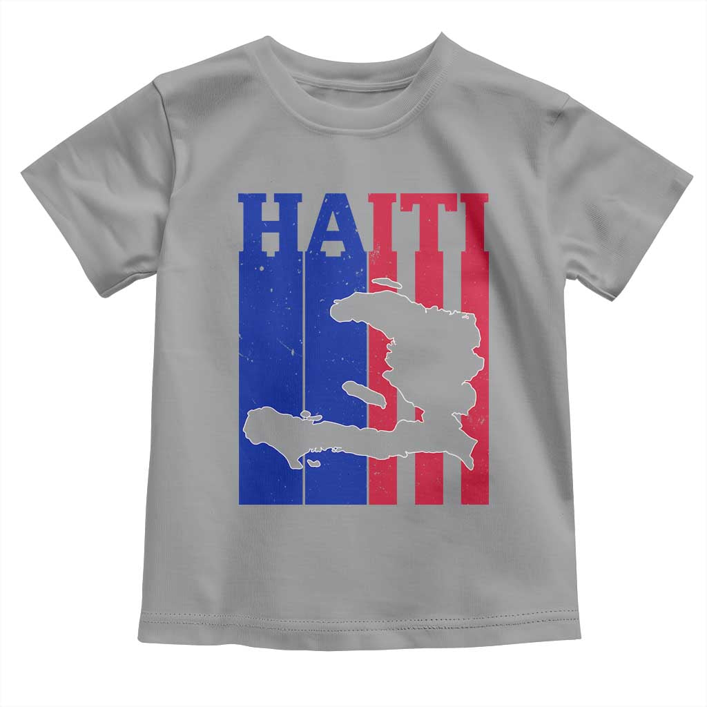 Vintage Retro Map of Haiti Toddler T Shirt Haitian Heritage Pride Travel Souvenir TS02 Sport Gray Print Your Wear