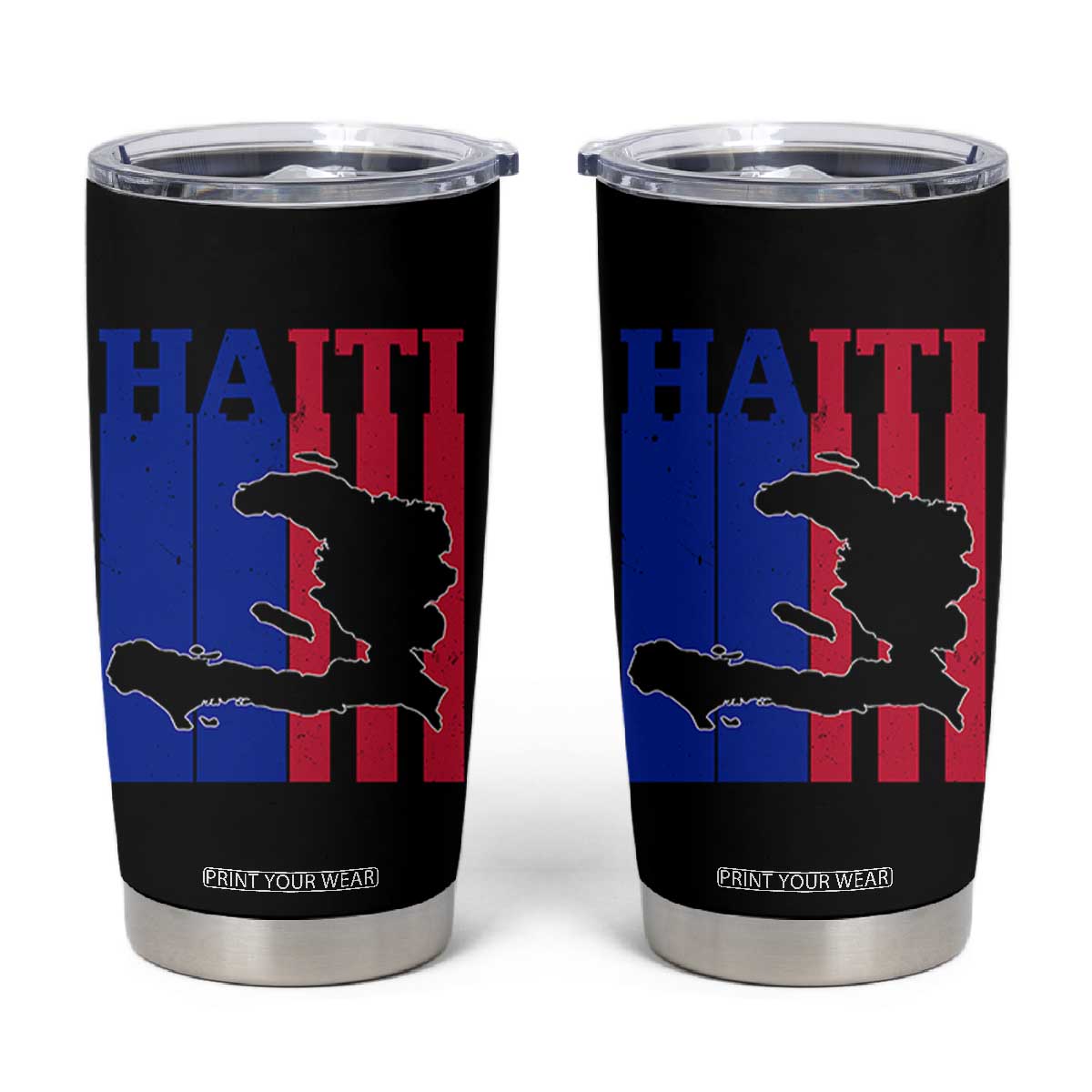 Vintage Retro Map of Haiti Tumbler Cup Haitian Heritage Pride Travel Souvenir TS02 Black Print Your Wear