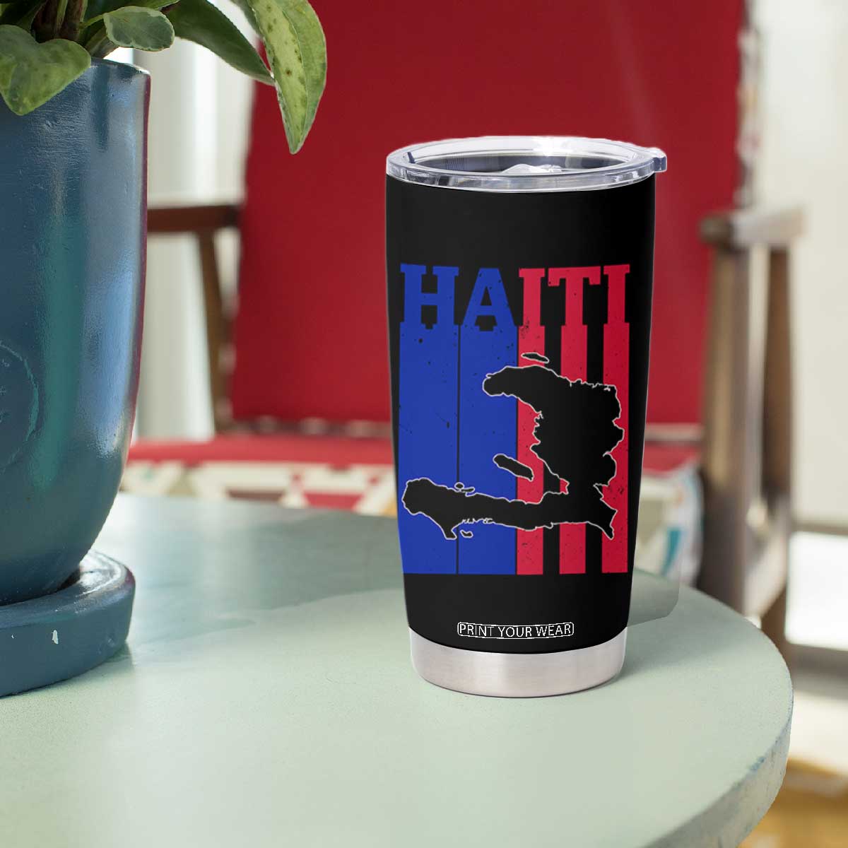 Vintage Retro Map of Haiti Tumbler Cup Haitian Heritage Pride Travel Souvenir TS02 Print Your Wear