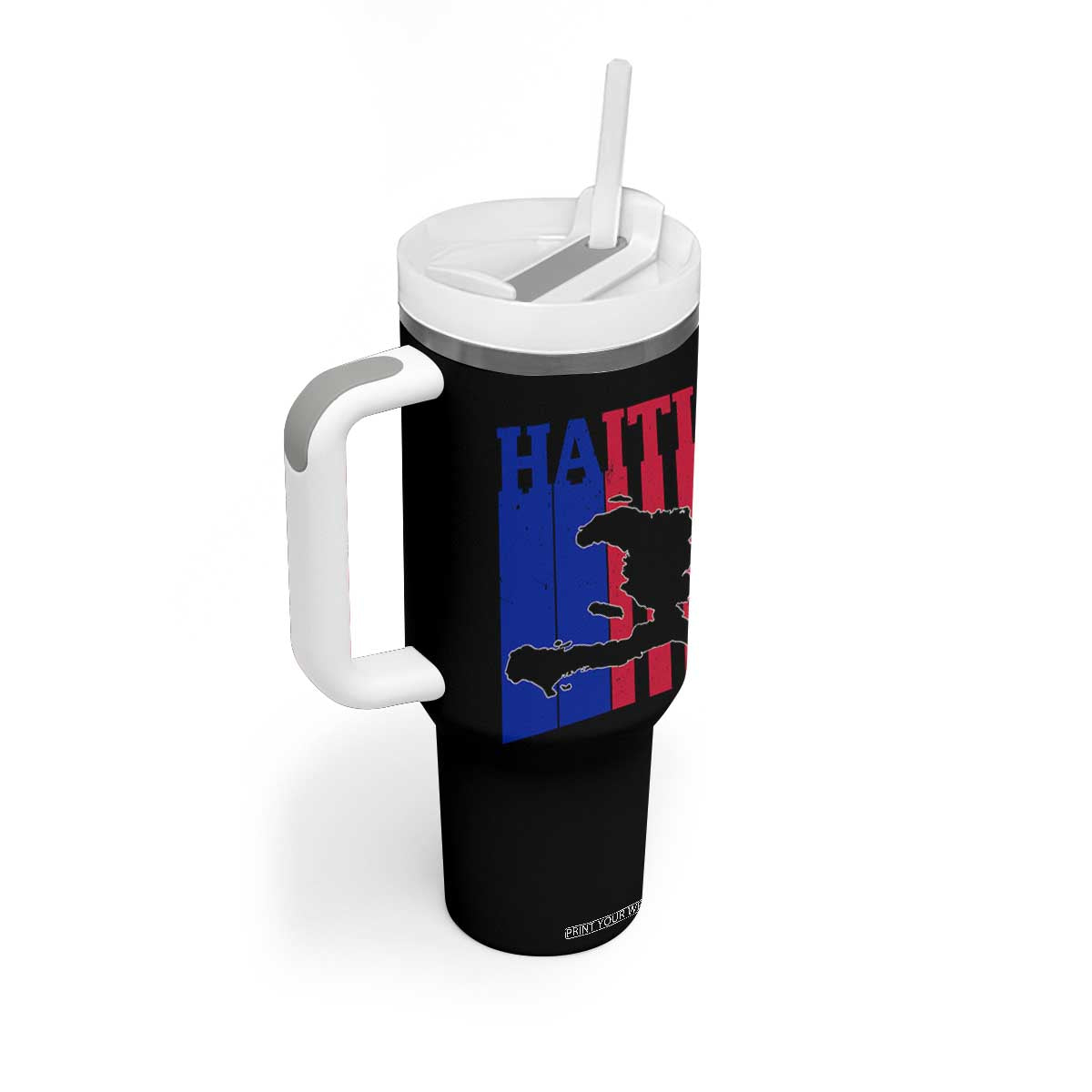 Vintage Retro Map of Haiti Tumbler With Handle Haitian Heritage Pride Travel Souvenir TS02 Print Your Wear
