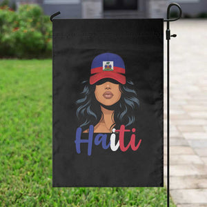 Beautiful Haitian Girl in Flag Baseball Cap Garden Flag Haiti Heritage Pride TS02 Print Your Wear