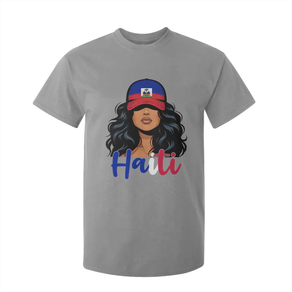 Beautiful Haitian Girl in Flag Baseball Cap T Shirt For Kid Haiti Heritage Pride TS02 Sport Gray Print Your Wear