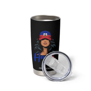 Beautiful Haitian Girl in Flag Baseball Cap Tumbler Cup Haiti Heritage Pride TS02 Print Your Wear