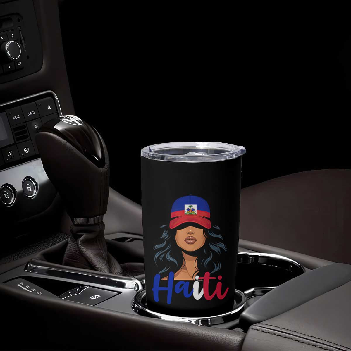 Beautiful Haitian Girl in Flag Baseball Cap Tumbler Cup Haiti Heritage Pride TS02 Print Your Wear