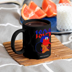 Haiti 1804 Curly Afro Queen Hoop Earrings Style Graphic Coffee Mug Haitian Heritage Pride TS02 Print Your Wear