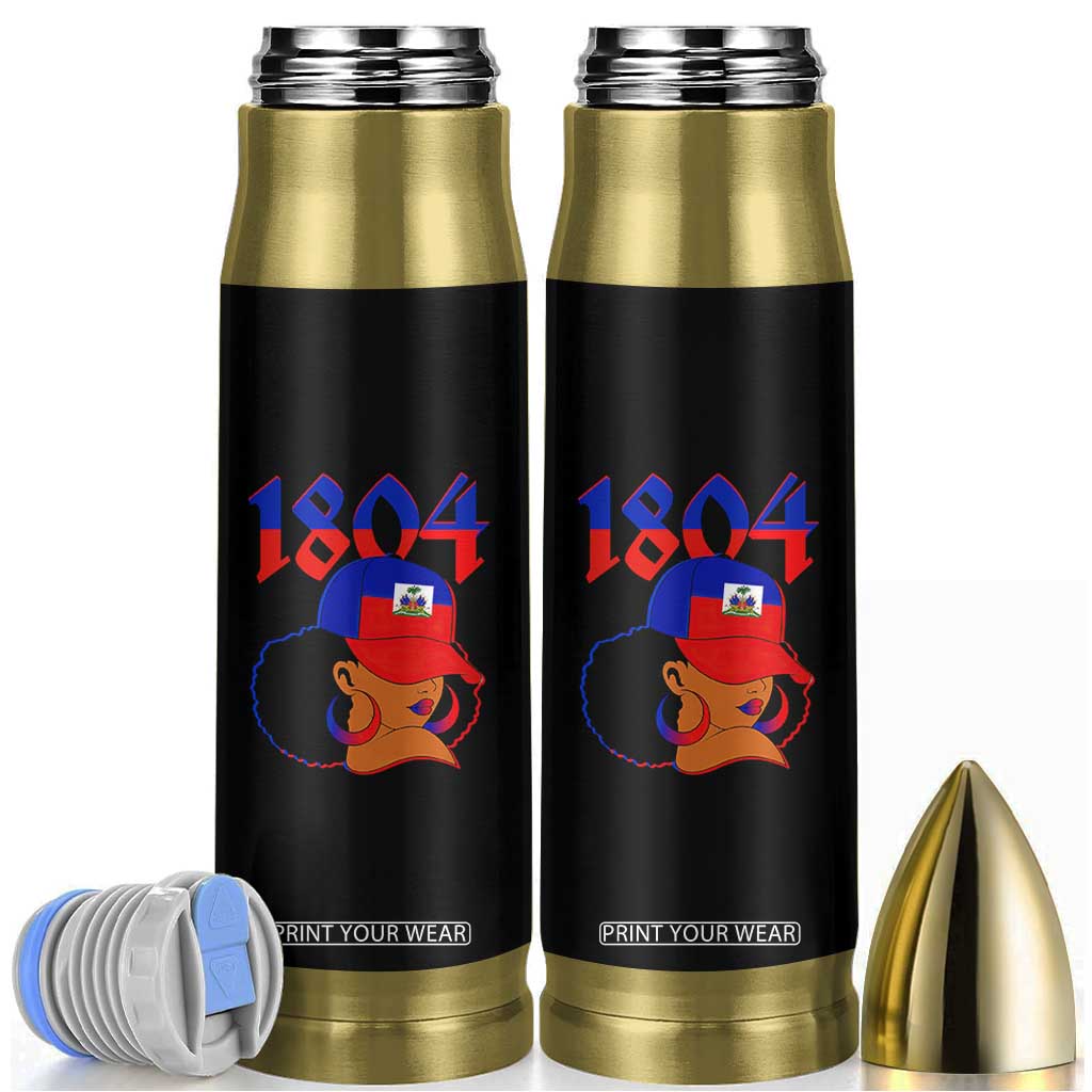 Haiti 1804 Curly Afro Queen Hoop Earrings Style Graphic Bullet Tumbler Haitian Heritage Pride TS02 Black Print Your Wear
