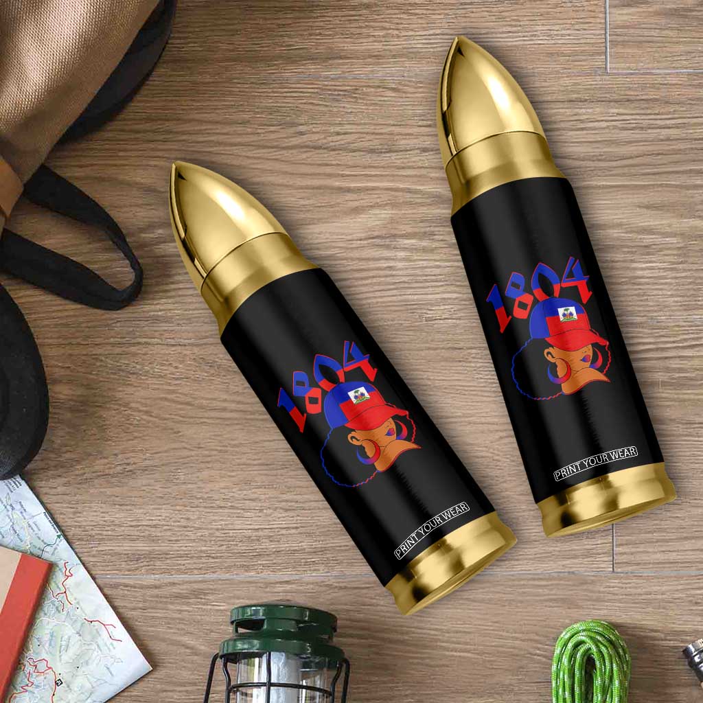 Haiti 1804 Curly Afro Queen Hoop Earrings Style Graphic Bullet Tumbler Haitian Heritage Pride TS02 Print Your Wear