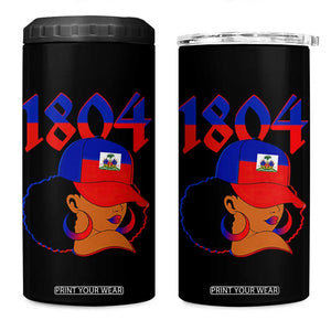 Haiti 1804 Curly Afro Queen Hoop Earrings Style Graphic 4 in 1 Can Cooler Tumbler Haitian Heritage Pride TS02 One Size: 16 oz Black Print Your Wear