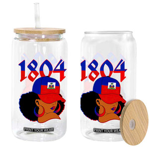 Haiti 1804 Curly Afro Queen Hoop Earrings Style Graphic Glass Can Haitian Heritage Pride TS02 Print Your Wear