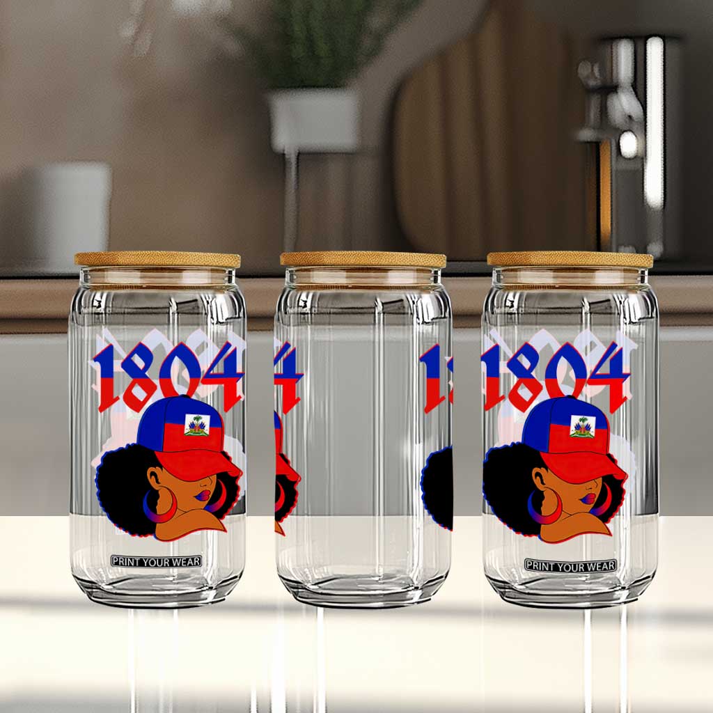 Haiti 1804 Curly Afro Queen Hoop Earrings Style Graphic Glass Can Haitian Heritage Pride TS02 Print Your Wear