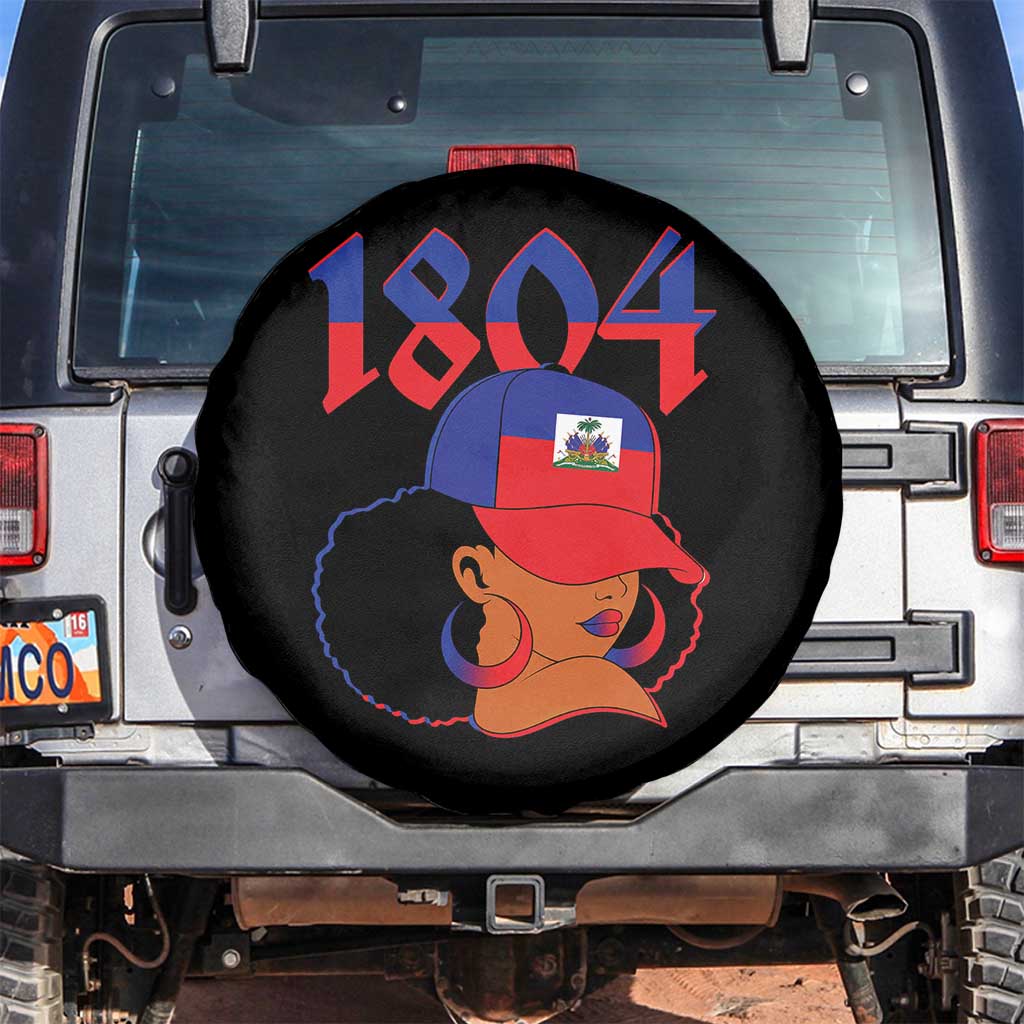 Haiti 1804 Curly Afro Queen Hoop Earrings Style Graphic Spare Tire Cover Haitian Heritage Pride TS02 No hole Black Print Your Wear