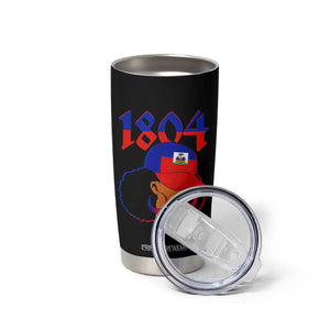 Haiti 1804 Curly Afro Queen Hoop Earrings Style Graphic Tumbler Cup Haitian Heritage Pride TS02 Print Your Wear