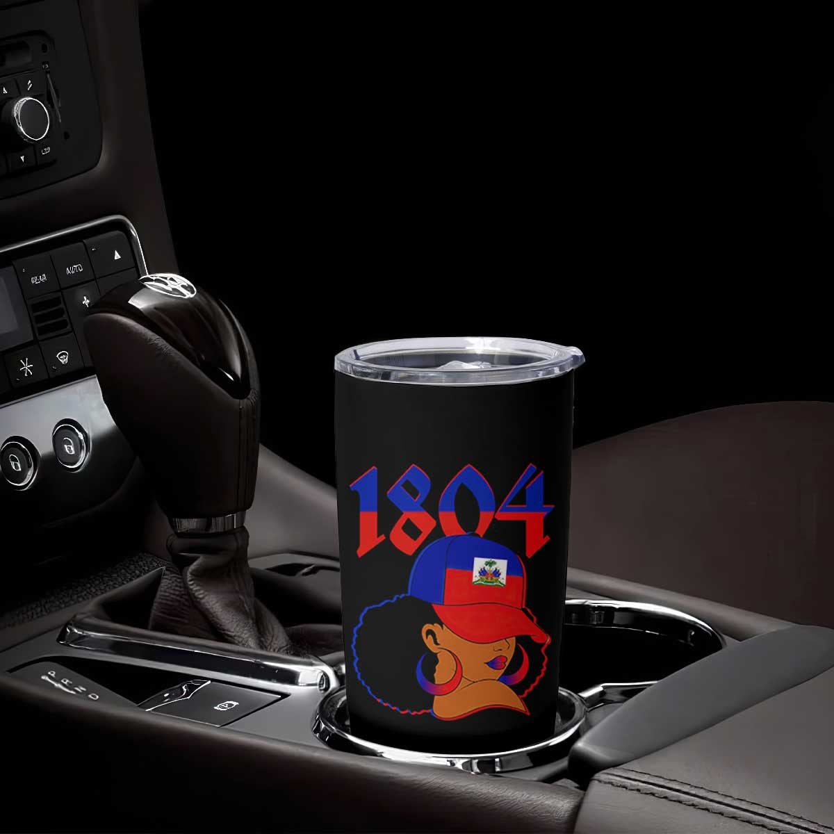 Haiti 1804 Curly Afro Queen Hoop Earrings Style Graphic Tumbler Cup Haitian Heritage Pride TS02 Print Your Wear